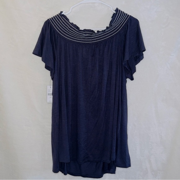 Lane Bryant NWT Blue Off The Shoulder Swing Tee size 18/20 - Picture 5 of 5